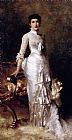 Julius Leblanc Stewart Famous Paintings - Young Beauty In A White Dress